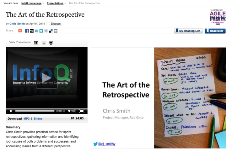  The Art of the Retrospective from Agile Cambridge 2013